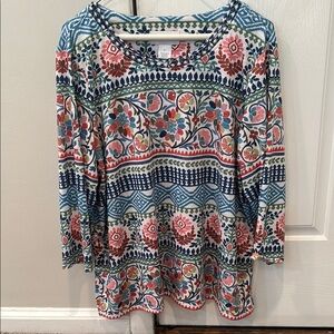 Alfred Dunner Floral Multicolor Women's Top